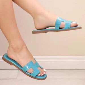 Aqua Blue Sandals | Fashion Nova